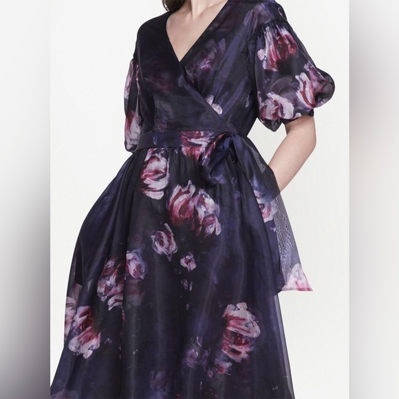 Marchesa Dresses & Skirts - NWT Marchesa Notte Floral Cocktail Wrap Dress